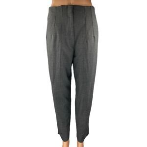 Zara Women's Gray High Waisted Pleated Tapered Trousers Dress Pants Size L
